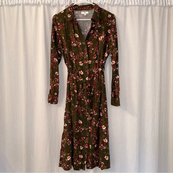BP Floral Olive Midi Dress - Picture 2 of 8
